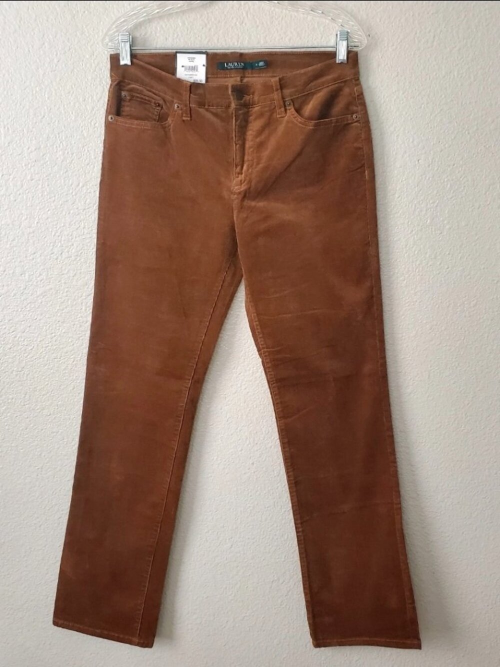 NWT Lauren Ralph Lauren Brown Classic Straight Slim Fit Jeans Size: 8